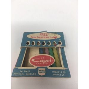 Vintage Capri Birthday Candles 9 Twist Candles And Paper Capri Space Boy